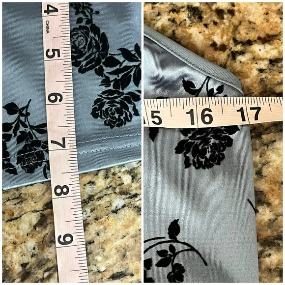 Cider Blue Lace Trim Cropped Camisole Top Velvet Floral Grunge Punk Moto XL - Picture 5 of 8